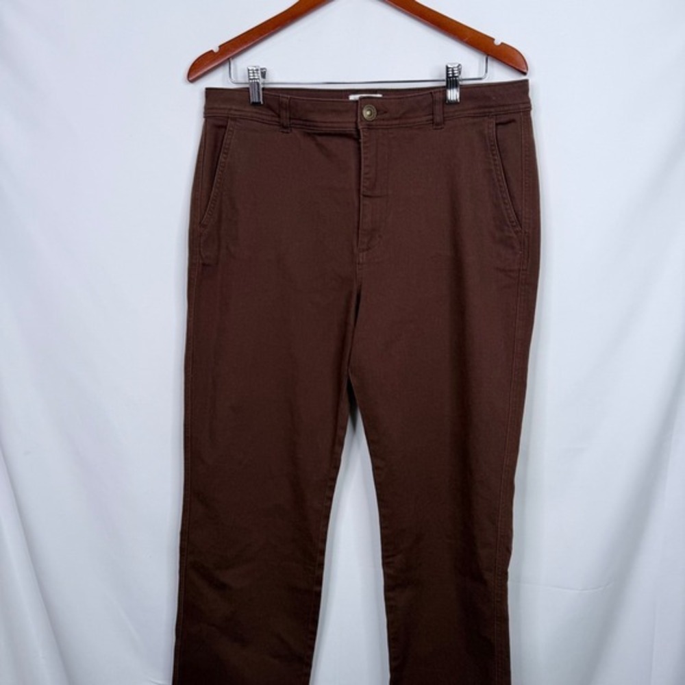 Market & Spruce Sylvie MId Rise Wide Cuff Straight Jean Size 14 Brown NWT - Picture 4 of 7